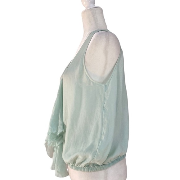 Wera Stockholm Sleeveless Silk Ruffle V Neck Tank Blouse - Picture 8 of 9